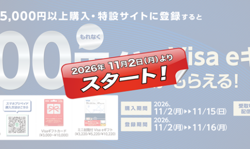 セブンイレブンバニラVisa・Visa eギフトキャンペーン