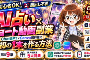 【初心者向け】AI占い×ショート動画副業｜ChatGPT×Canva無料版で最初の1本を作る方法【顔出し不要・5大特典付き】