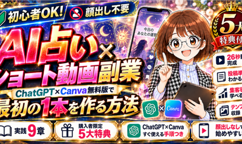【初心者向け】AI占い×ショート動画副業｜ChatGPT×Canva無料版で最初の1本を作る方法【顔出し不要・5大特典付き】
