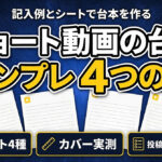 台本の書き出しで止まる人へ|商品紹介ショート動画の台本テンプレート(記入シート4種・カバー実測・投稿前チェック付き)