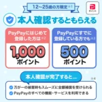 12歳〜25歳の方が本人確認をすると最大1,000ポイントもらえるキャンペーン
