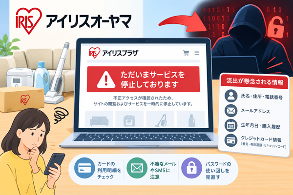 アイリスプラザ不正アクセス警告